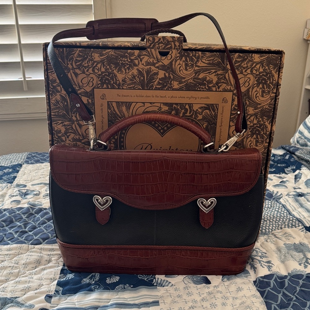 Brighton Black and Brown Laptop Bag with  original box